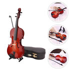 Miniatur Geige Holz Mini Violine Musikinstrument Modell Puppenhaus Ornament 8cm