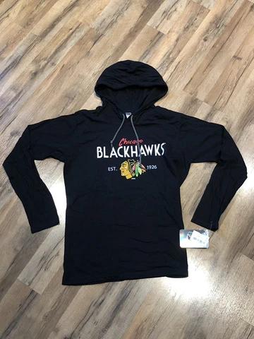 NWT Chicago Blackhawks Anvil Ring Spun Hooded Long Sleeve T-Shirt Women’s Sz L Cover