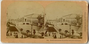 Columbian Exposition , Bridge , Chicago IL Vintage Photo Stereoview 1894 - Picture 1 of 2