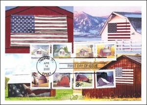Sc. 5684-7 Flags on Barns Dragon Cards Combination FDC - Picture 1 of 1
