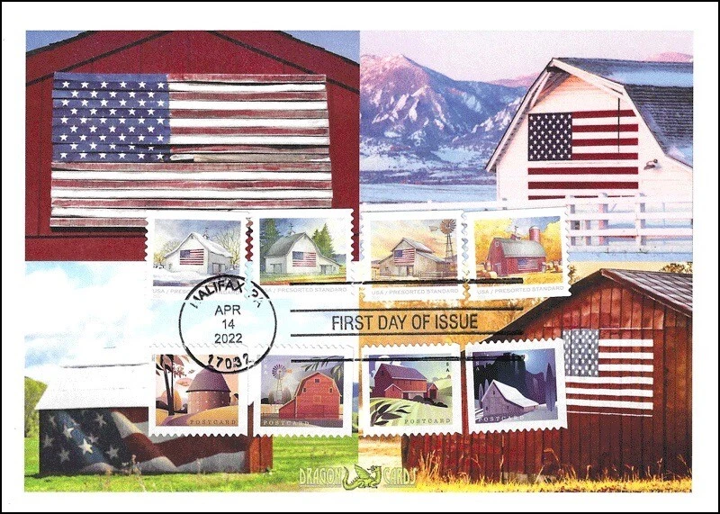 Sc. 5684-7 Flags on Barns Dragon Cards Combination FDC - Image 1 of 1
