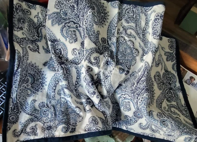 Waverly Hidden Treasure Almohada Paisley Azul y Blanco Falsa 20" x 34" King Have 2 Foto 1 de 4