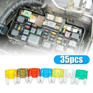 35 Pcs Car Boat Mini Micro Blade Fuse 5 7.5 10 15 20 25 30Amp Accessories Kit - Picture 1 of 12