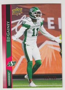 2021 UD CFL Ed Gainey RED #104 Saskatchewan Roughriders 136/165 Appalachian St