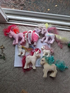 MLP My Little Pony Ponies 1983 Unicorn Big Lot Of 7 - Picture 1 of 10