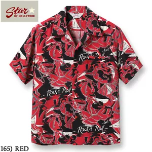 CAMISA ABIERTA ESTRELLA DE HOLLYWOOD RAYÓN ALTA DENSIDAD "ROCK 'N' ROLL" SH39090 NUEVA - Imagen 1 de 9