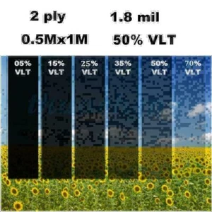 Black Car Home Office Tint Useful Film and shade Roll 2PLY 50cm*1M 50% VLT NEWA - Picture 1 of 3