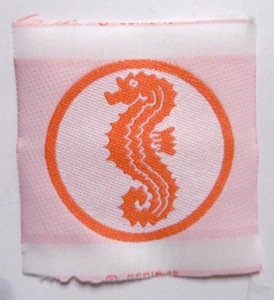 alter Aufnäher Seepferdchen Schwimmabzeichen Frühschwimmer Seepferd Patch 90er - Bild 1 von 2