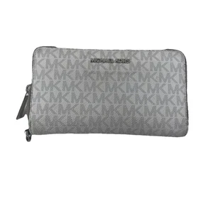 Michael Kors Jet Set Grande Viaje Continental Muñequera Billetera Logo Vainilla - Imagen 1 de 3