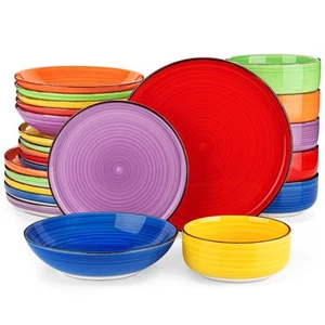 Bonita Dinnerware Sets 24 Pieces, Stoneware Dishes Set for 6, Dinner Platers ... - Picture 1 of 7