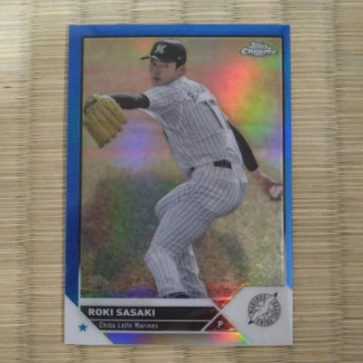 Roki Sasaki Dodgers Blue Chrome 2023 topps npb - Image 1 of 2