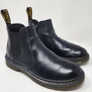 Dr. Martens Junior 2976 Softy T Schwarz Leder Chelsea Boots. Reißverschluss innen Größe 3 - Bild 1 von 14