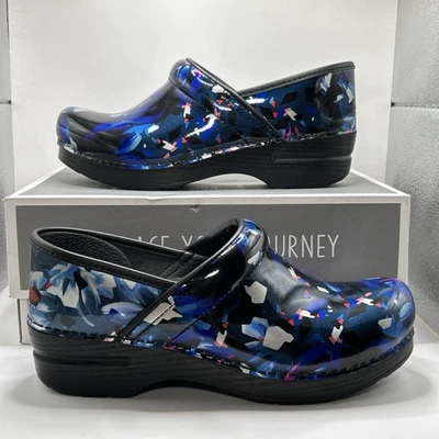 Dansko Professional Clogs Slip On Graphic Floral Patent Clog Size 8.5-9 EU 39 - Image 1 of 4