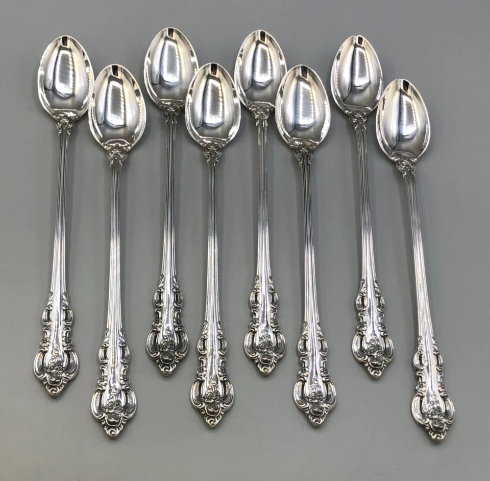 Juego de 8 cucharaditas heladas de plata de ley El Grandee by Towle 8 1/8" Foto 1 de 4
