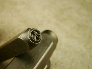 "Peace Sign" -2 Stamp -6mm-Large Stamp-Metal-Hardened Steel-Gold & Silver Bar - Picture 1 of 3