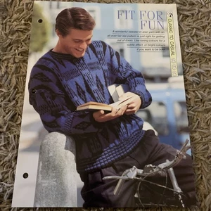 VINTAGE CREATIVE NEEDLES PATTERN - FIT FOR FUN  KNITTING IN ARAN YARN  - Picture 1 of 5