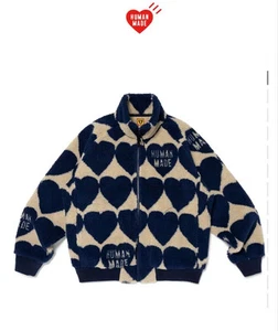 Human Made Heart Fleece Jacket HM28JK040 Blue XL size Polyester From Japan New - Picture 1 of 1