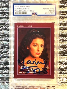 STAR TREK TNG MARINA SIRTIS PSA CERTIFIED AUTOGRAPH CARD - Picture 1 of 4