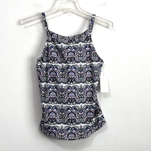 Top de Natación Leilani Tankini 6 Multi Azul Blanco Con Aros Soporte Completo Playa NUEVO - Imagen 1 de 12