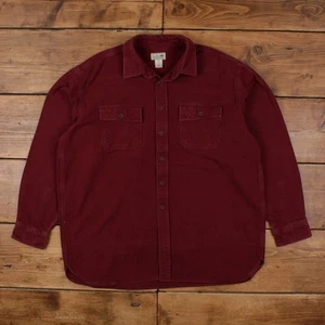 Vintage L.L.Bean Chamois Shirt Button XL Regular Mens Long Sleeve Red Solid - Picture 1 of 7