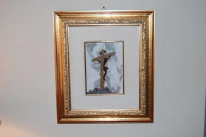 ROMAN ITALIAN PIETRA DURA, made w/ inlaid stone. "LA CROCE" post-1940  - Picture 1 of 12