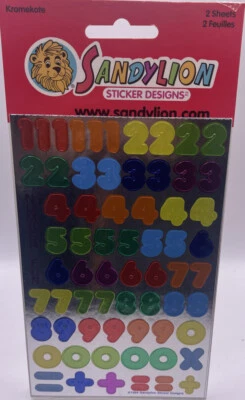 Vintage 1984 Sandylion sticker sheet Number Fun New In Package - Image 1 of 3