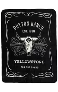 YELLOWSTONE DUTTON RANCH Silk Touch Throw Blanket, 46" x 60", Whiskey Label - Picture 1 of 6