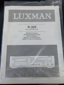 ISTRUZIONI / MANUALE ORIGINALE LUXMAN K-322 STEREO CASSETTE DECK - Foto 1 di 1