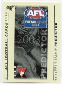 2003 Select XL Premiership Predictor (PC14) SYDNEY SWANS + - Picture 1 of 1