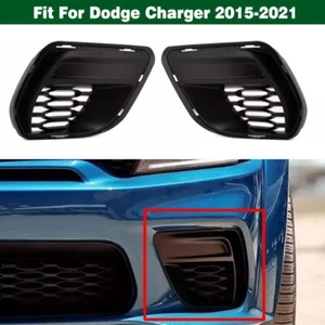 Pair Front Bumper Fog Light Cover Lamp Bezel Trim For Dodge Charger 2015-2021 - Picture 1 of 8