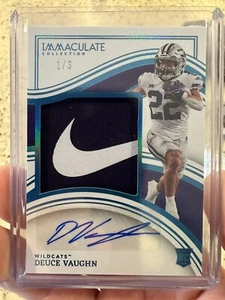 NIKE LOGO2023 DEUCE VAUGHN PANINI IMMACULATE COLLEGIATE RC 2 Color PATCH 1/3 RPA - Picture 1 of 1