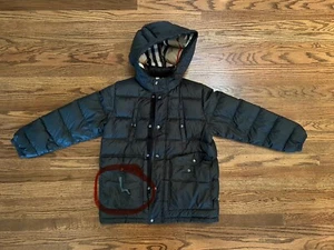 Burberry Children’s Black Puffer Coat - Sz 12Y (has damage) - Picture 1 of 10