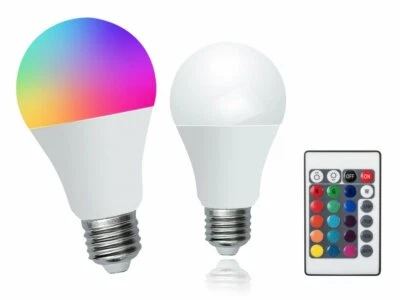 LAMPADINA LAMPADA FARETTO LED RGB CON TELECOMANDO LUCE MULTICOLOR E27 - Immagine 1 di 2