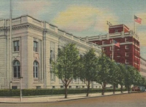 1942 US Post Office Hotel Warwick Newport News Virginia Leinen Postkarte E994 - Bild 1 von 3