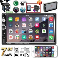 7" 2 DIN Autoradio Bluetooth Écran tactile Mirror Link MP5 Player FM AUX +Caméra