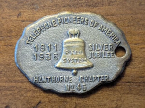 1936 Chicago, Illinois IL Telephone Pioneers of America Bell System Key Fob Tag - Picture 1 of 5