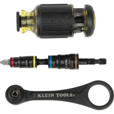 Klein Tools 85515HD Flip Socket, Mini Ratchet and Multi-Bit Driver Set, 3-Piece - Image 1 of 4