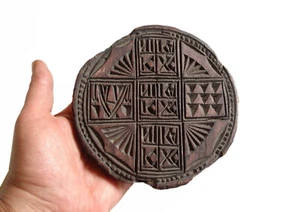 ANTIGUO SELLO DE PAN GRIEGO ORTODOXO TALLADO A MANO SELLO DE PAN FÓSFORO - Imagen 1 de 8