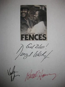 Fences Signed Film Script Denzel Washington Viola Davis Russell Hornsby reprint - Picture 1 of 1