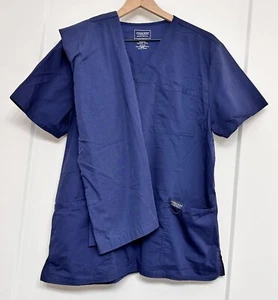 Cherokee Workwear Sz M Navy Blue Scrubs V-Neck Top WW670 & Cargo Pants 4000 - Picture 1 of 1