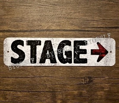 Metal Sign STAGE music venue theater club band theatre live music play performer - Image 1 of 3