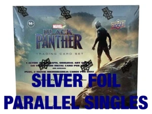 CUBIERTA SUPERIOR MARVEL PANTERA NEGRA PELÍCULA LÁMINA PLATEADA TARJETA PARALELA ÚNICA - PARA CONJUNTO - Imagen 1 de 45