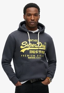 Superdry Sudadera con Capucha Overhead Manga Larga Pullover Neon VL Gráfico Sudadera con Capucha Azul Marl - Imagen 1 de 6