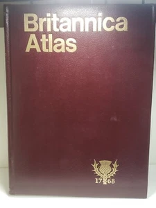 Britannica Atlas 1768, 1987 Edition, Red Leather-bound 15" X 11" - Picture 1 of 2
