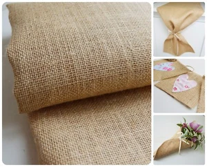 Hessian Fabric 100% Natural Luxury Quality Jute Burlap Wedding Crafts Metre FQ - Picture 1 of 3