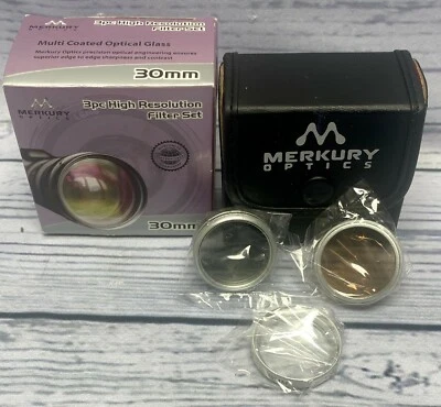 Merkury Optics 30mm 3pc High Resolution Filter Set MI-30FK For UV, FD & PL New - Image 1 of 4