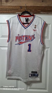 Detroit Pistons Basketball Jersey #1 - Picture 1 of 3