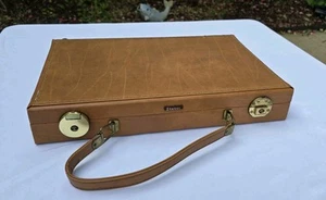 Valigetta vintage Stebco Business in pelle marrone con custodia organizer chiavi - Foto 1 di 18