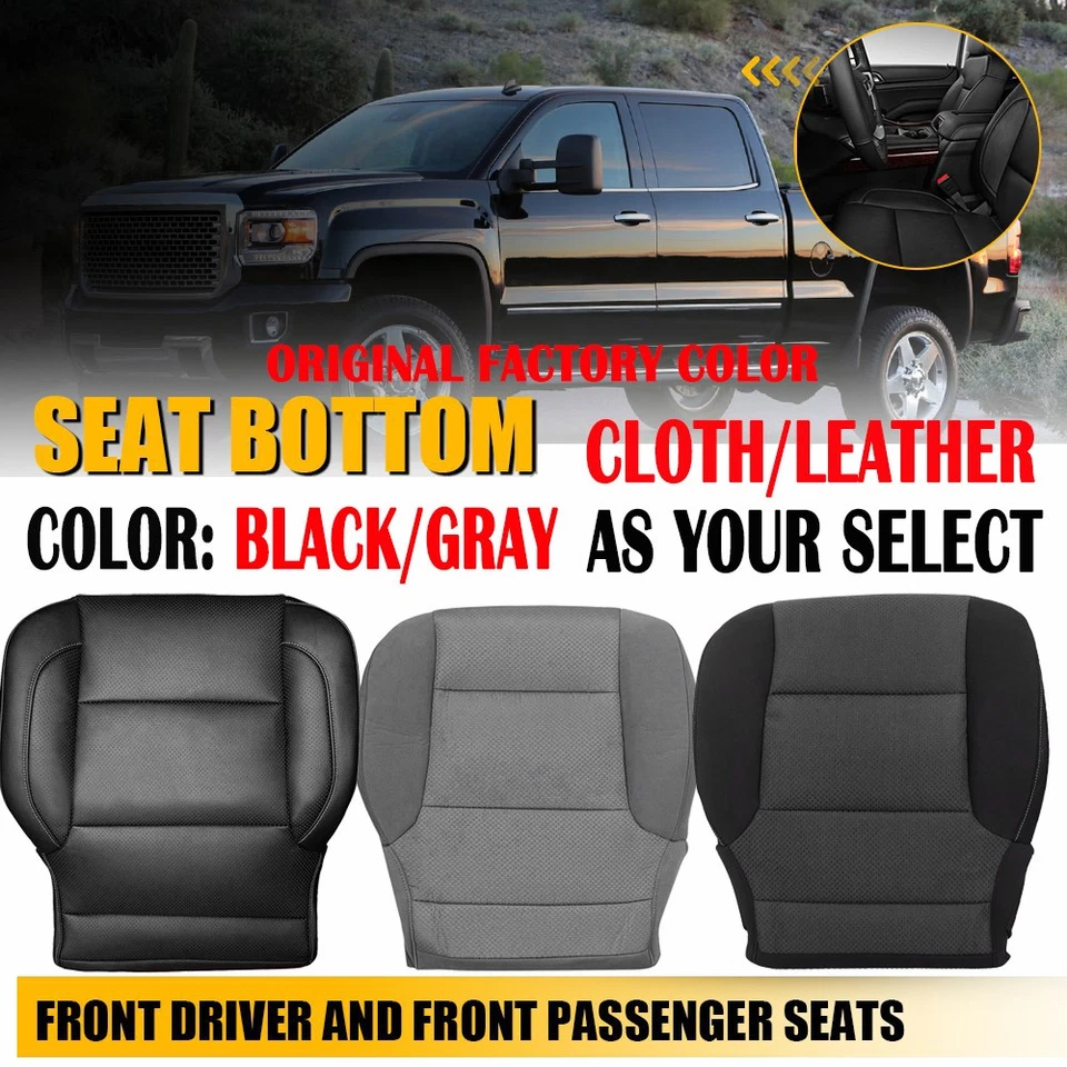Cubierta de asiento del conductor de cuero/tela para Chevy Silverado 1500 2500HD 3500 EOU 2014-18 Foto 1 de 1