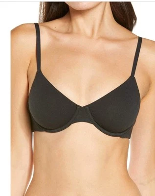 SKIMS COTTON JERSEY UNDERWIRE BRA  32A SOOT BR-UWR-0637 - Image 1 of 3